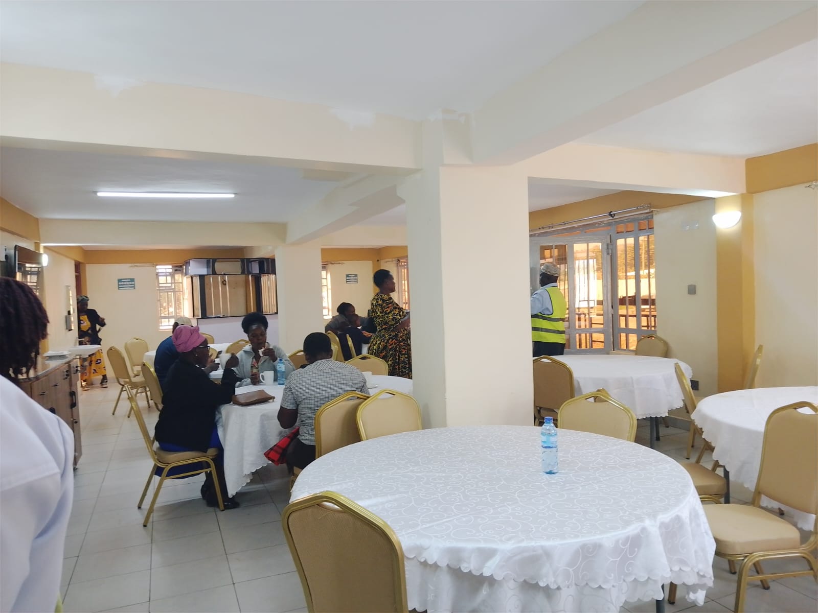 Buffet luncheon set-up in The Ellena Hotel dining hall, Kesegon