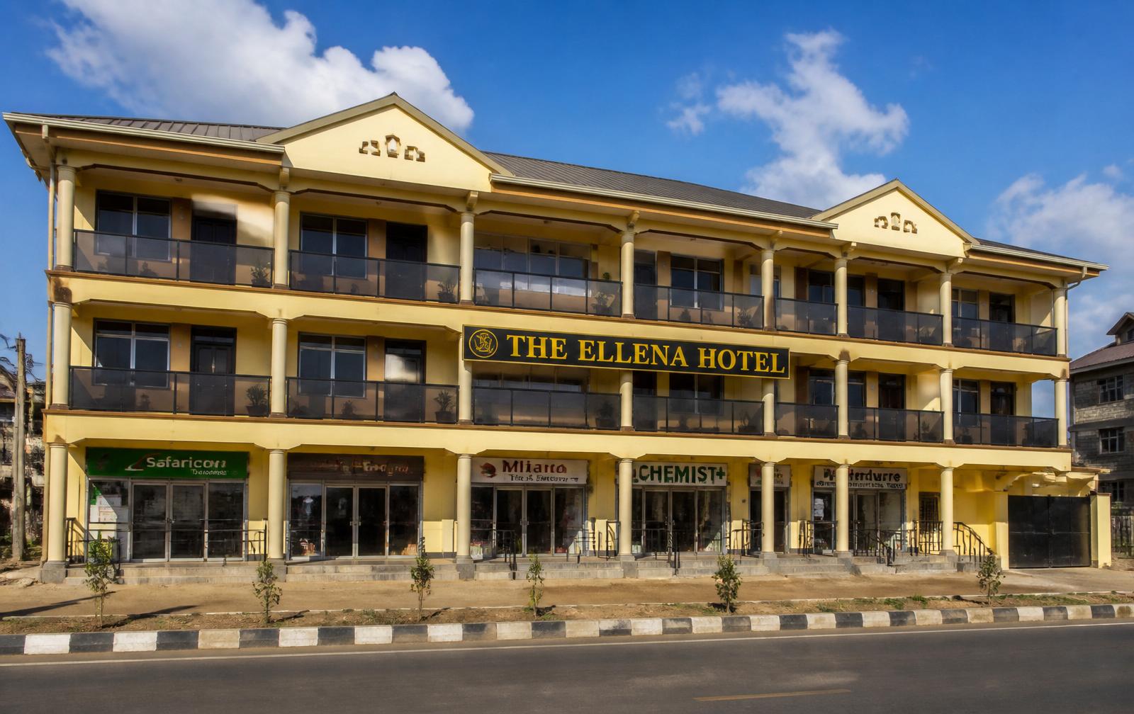 The Ellena Hotel exterior at golden hour
